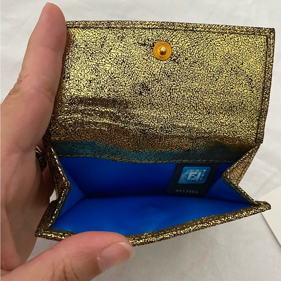 FENDI Zucchino Small Compact Metallic Jacquard Wallet - Picture 11 of 16